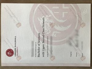 London Guildhall University degree certificate