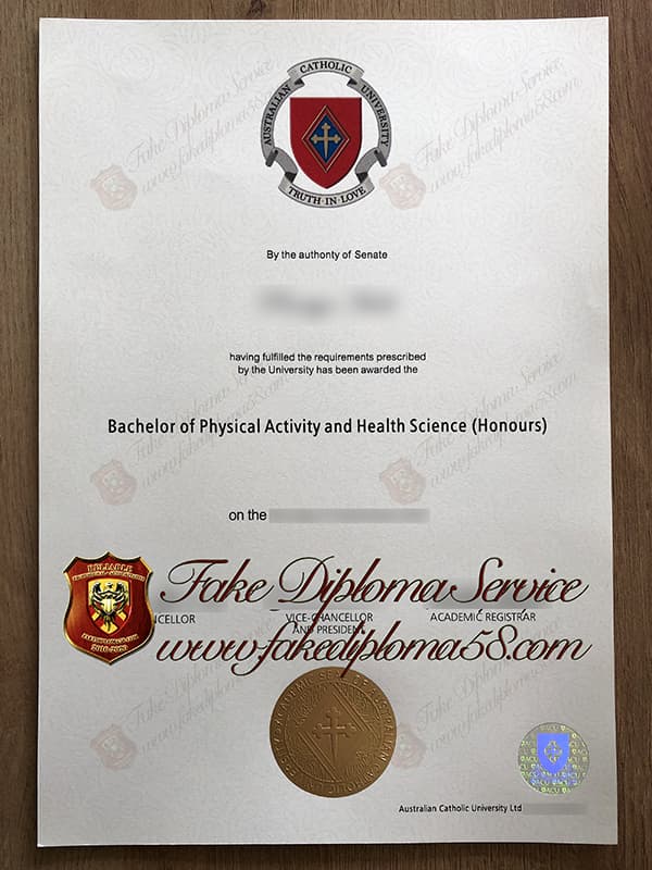 fake Australian Catholic University diploma