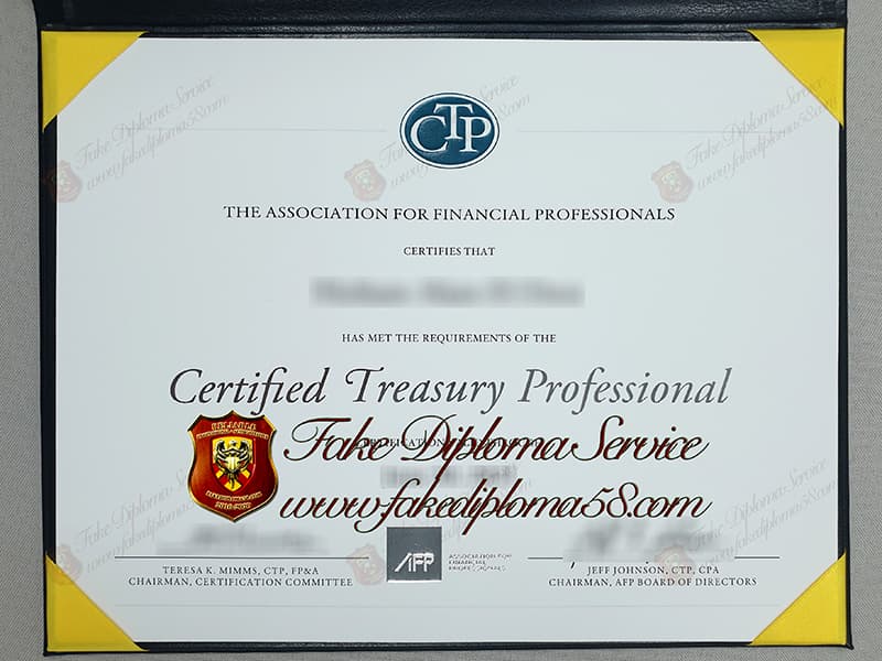 fake CTP certificate, fake Certified Treasury Professional certificate