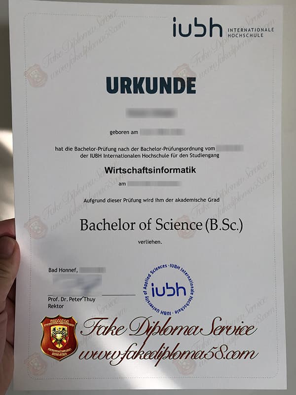 fake IUBH diploma, fake IUBH Internationale Hochschule diploma