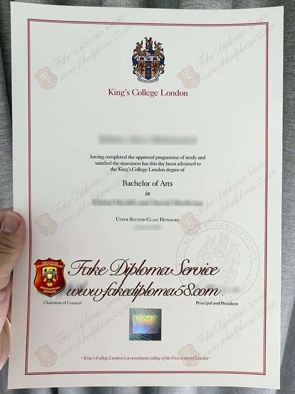 fake King's College London diploma