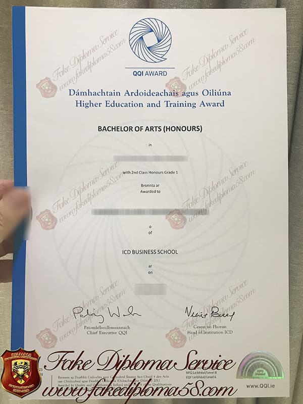 fake QQI Award diploma