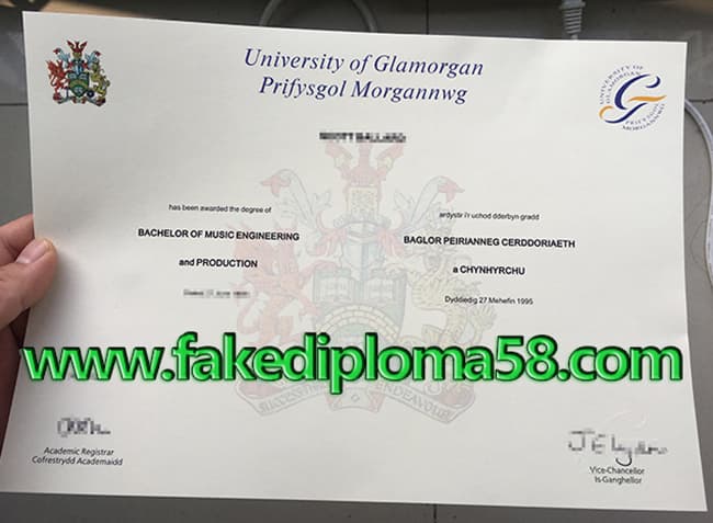 fake University of Glamorgn diploma