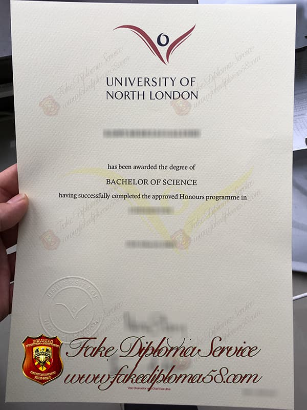 fake University of North London diploma