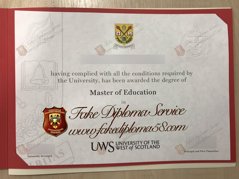 fake University of the West of Scotland diploma