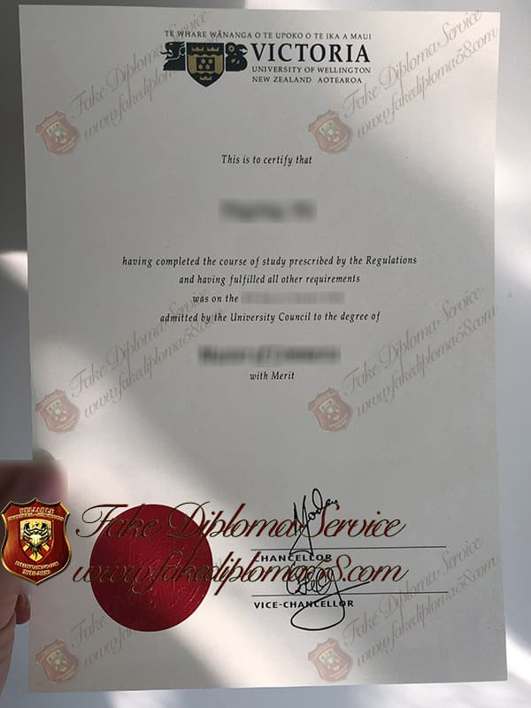 fake Victoria University of Wellington diploma