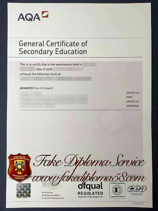 AQA GCSE Fake Certificate