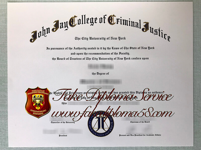 John Jay College Criminal Justice diploma