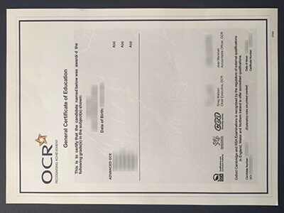 OCR GCE Certificate, Buy Oxford Cambridge and RSA Certificates Online