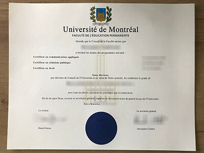 Order a fake Université de Montréal diploma online