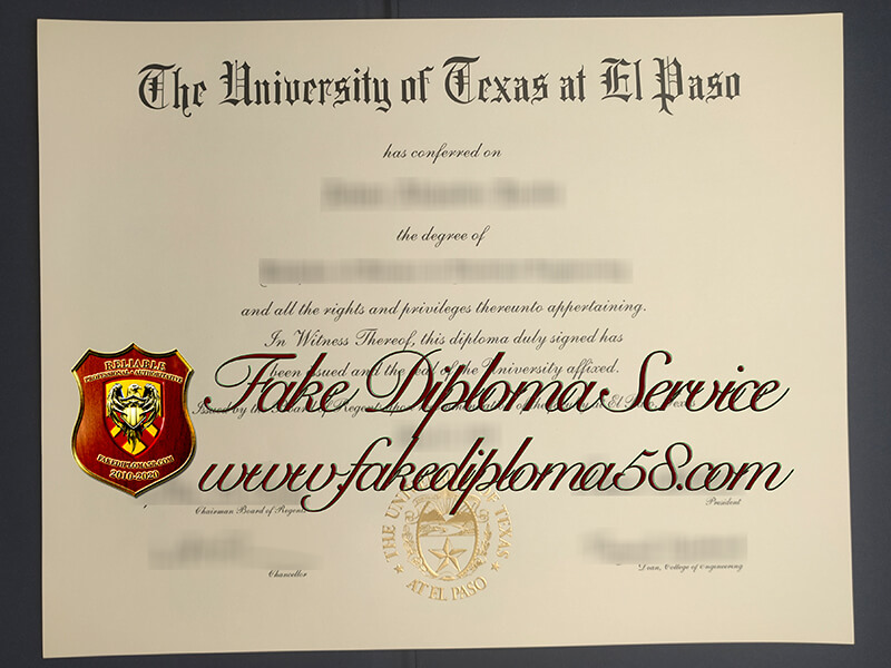 fake University of Texas at El Paso diploma, fake UTEP diploma