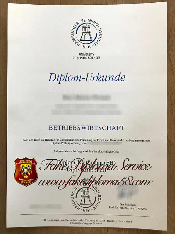 Buy Hamburger Fern Hochschule Diploma, HFH diplom