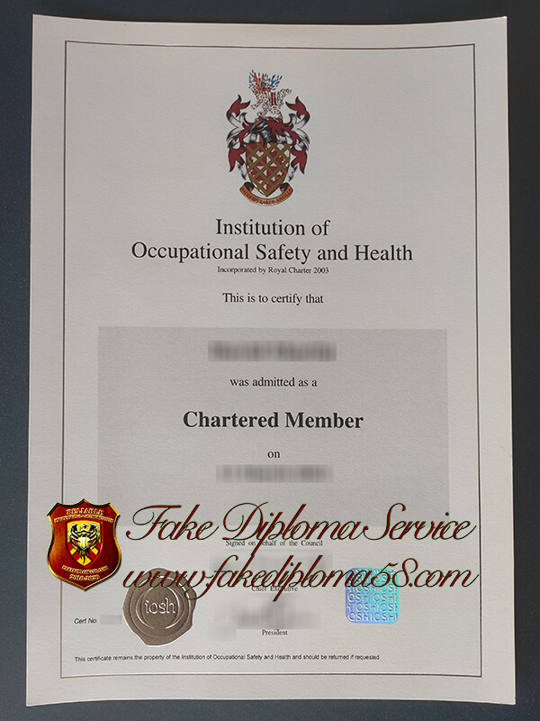 fake IOSH certificate, fake Institution of Occupational Safety and Health certificate