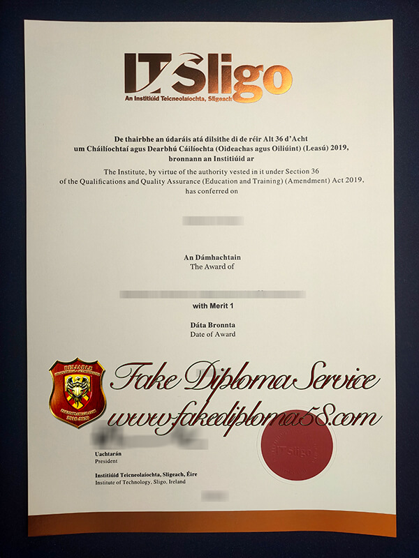 fake Institiúid Teicneolaíochta, Sligeach diploma