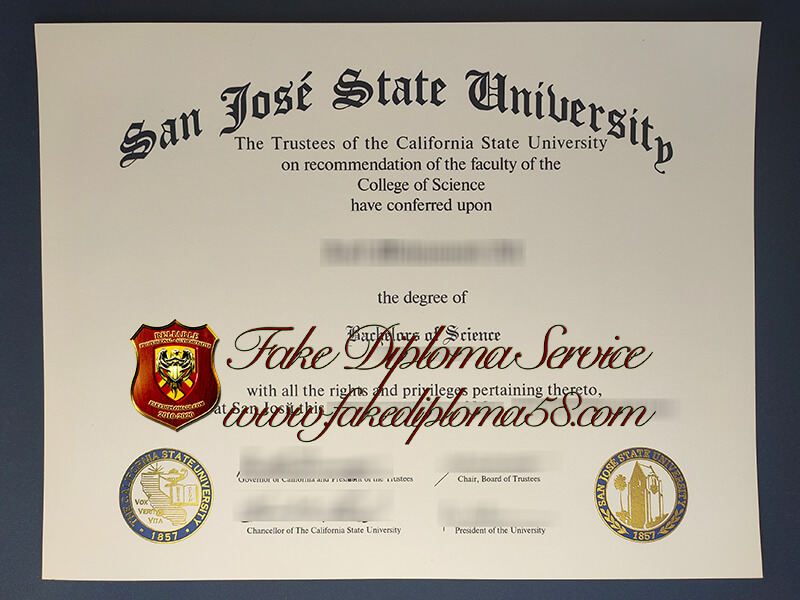 SJSU diploma, fake San Jose State University diploma