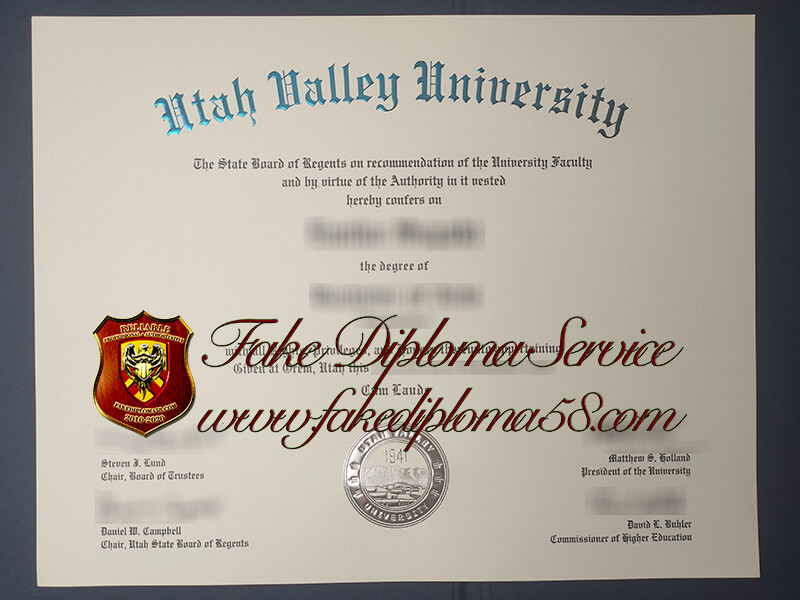 fake Utah Valley University diploma