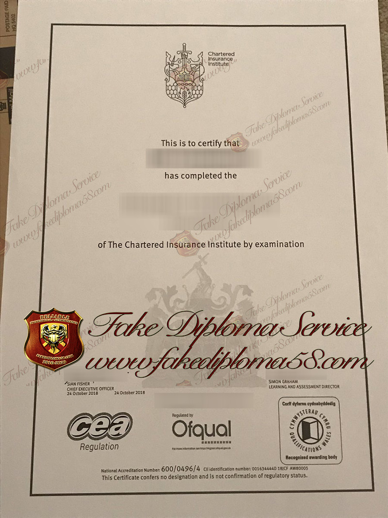 Chartered Insurance Institute certificate