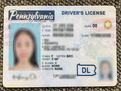 fake pa drivers license template