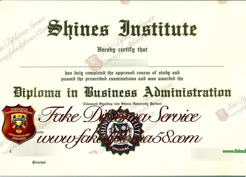 Shines Institute diploma