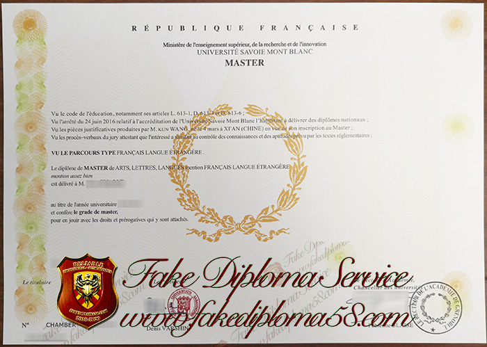 Universite Savoie Mont Blanc diploma