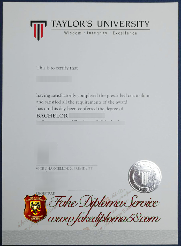 Taylor's university diploma