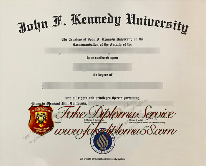 John F.Kennedy University diploma