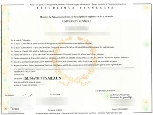 université Rennes 1 diploma