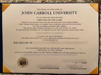 Purchase a fake John Carroll University degree from California.