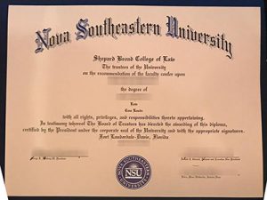 Nova Southeastern University diploma