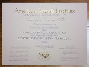 Certified Payroll Professional certificate