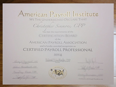 How much does a fake Certified Payroll Professional certificate?