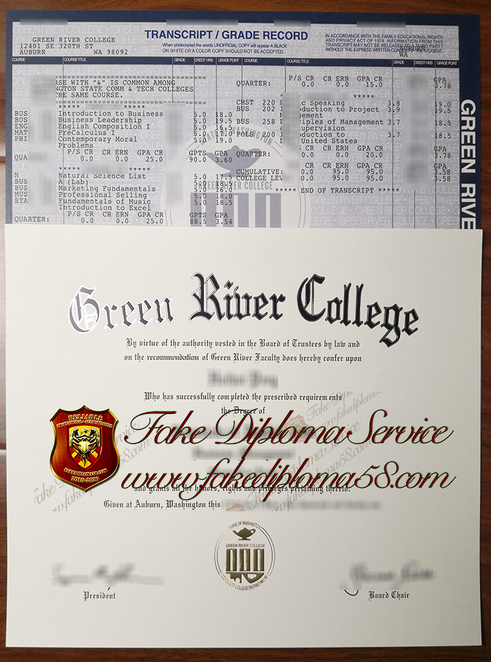 Green River College degree and transcript1