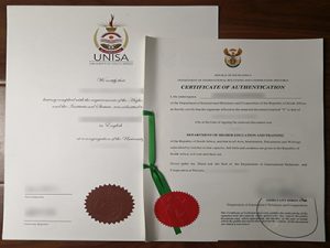 UNISA degree and certificate of authentication