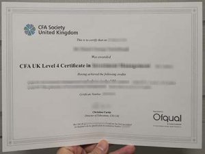 CFA Society UK certificate