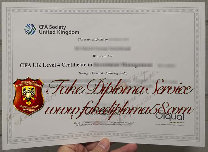 CFA Society UK certificate