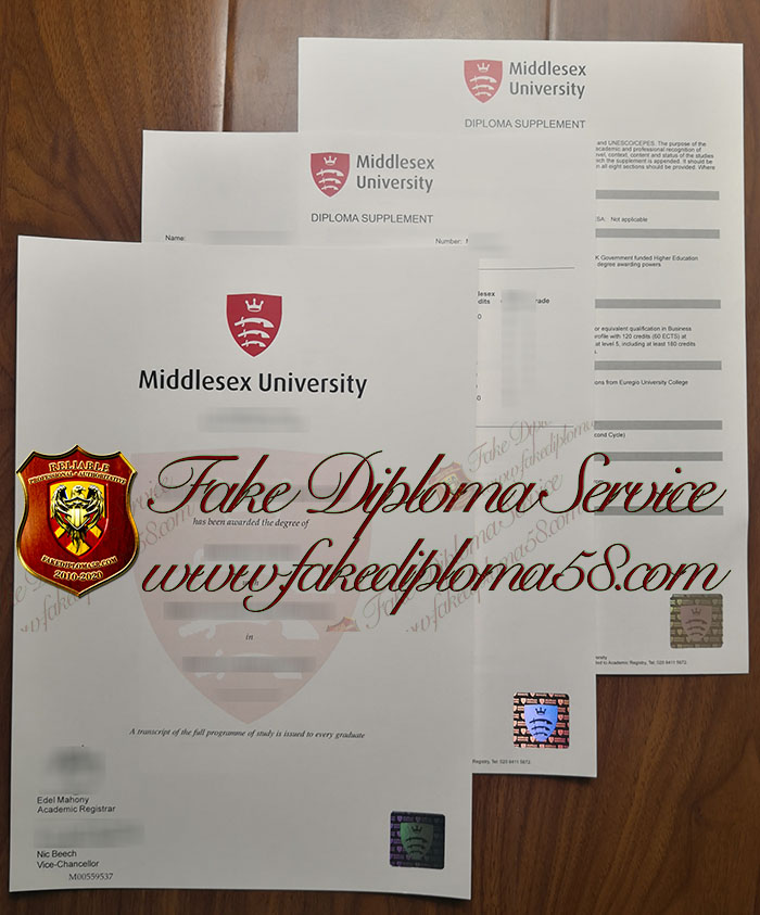 Middlesex University degree and transcript
