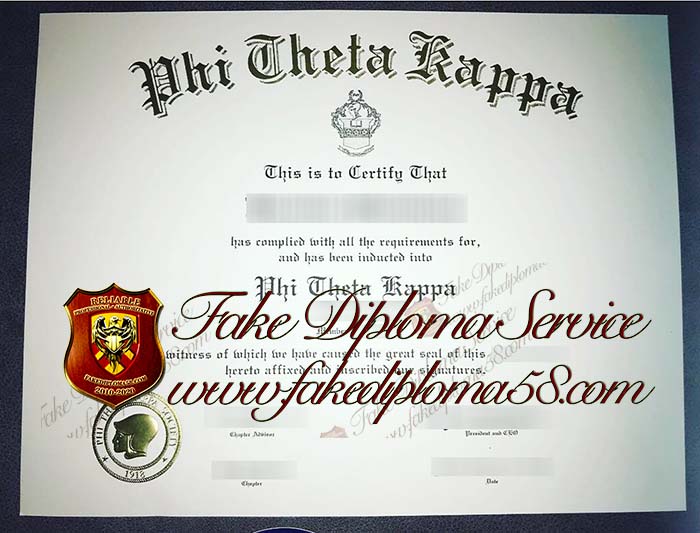 Phi Theta Kappa certificate
