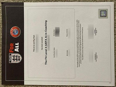 How much does a fake FA level 4 certificate in Coaching Football?