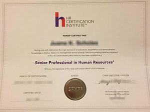 HR certification institute certificate