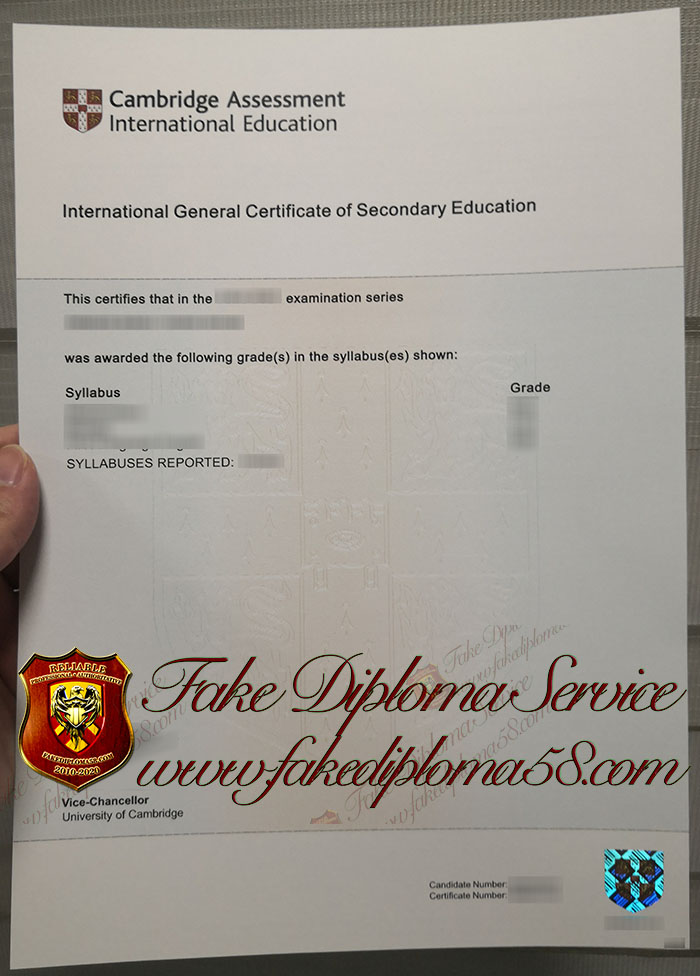 IGCSE certificate