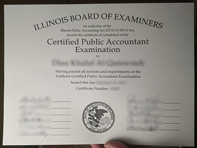 In 7 days, you will obtain a fake Illinois Board of Examiners certificate.
