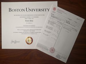 Boston University degree and transcript