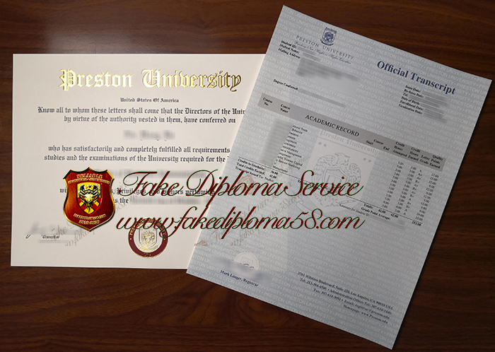 Preston University degree and transcript