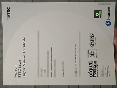 BTEC certificate