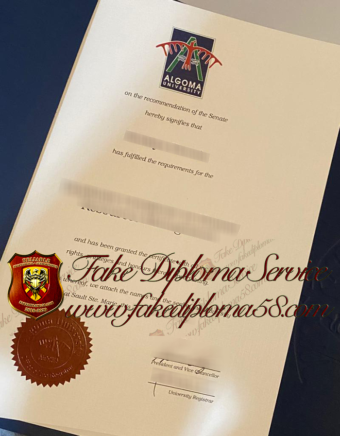Algoma University degree certificate