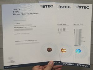 BTEC certificate and transcript