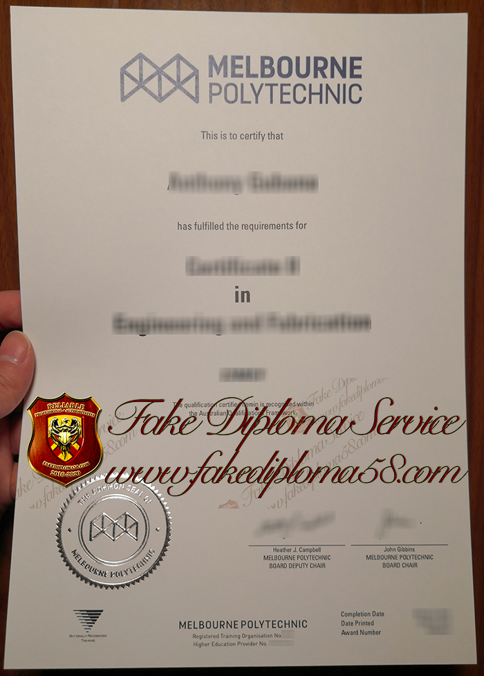 Melbourne Polytechnic certificate