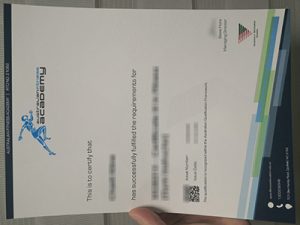 Australian Fitness Academy certificate