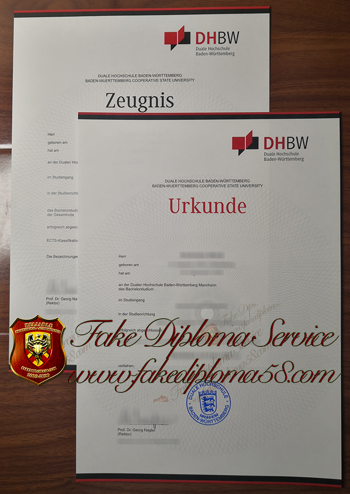 DHBW certificate and transcript