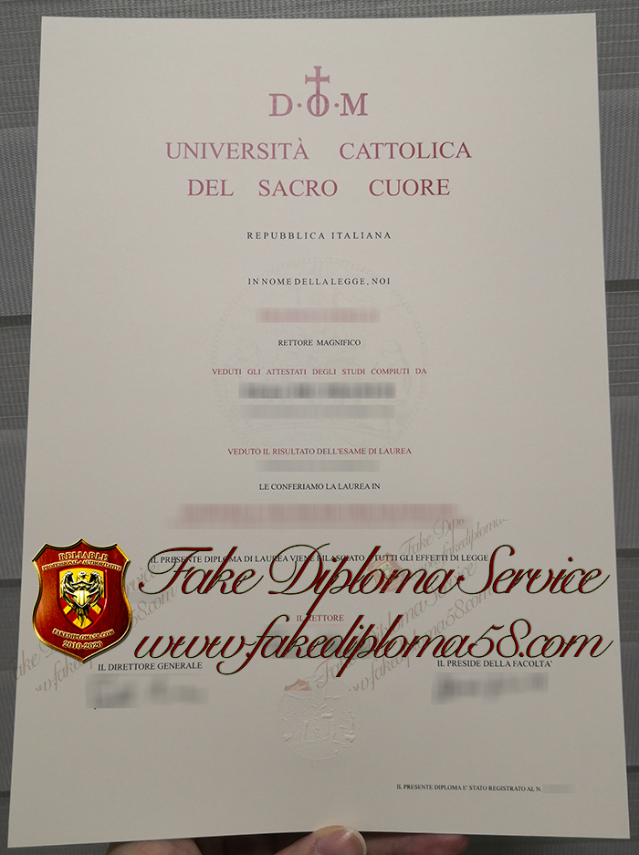 Università Cattolica del Sacro Cuore diploma